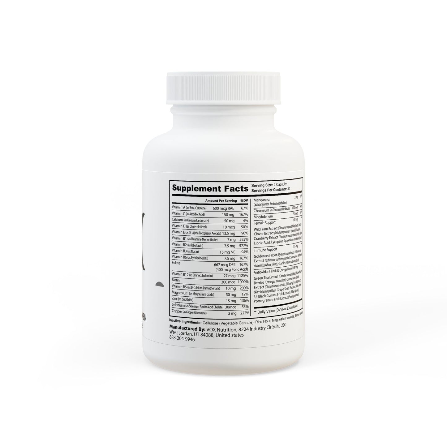 Goddess Energy Multivitamin for Women Supplement (60 Capsules)