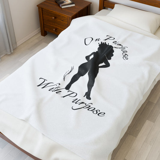 Empowering Velveteen Plush Blanket - Cozy Comfort and Purpose, Motivational Gift for Home or Office, Perfect for Self-Care or Celebrations