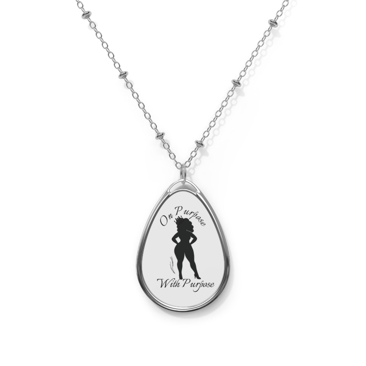 Elegant Oval Necklace with Inspirational Design, Gift for Her, Personalized Jewelry, Meaningful Keepsake, Everyday Wear